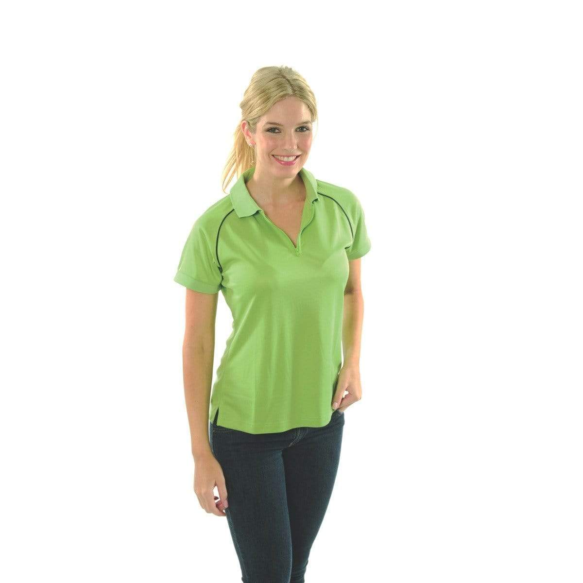 Dnc Workwear Women’s Cool-breathe Rome Polo - 5268 Casual Wear DNC Workwear Cool Lime/Navy 24 